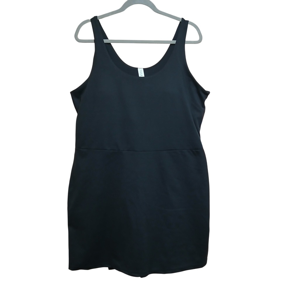 Elle Sport XXL Black Athletic Dress Inner‎ Shorts Pockets Shelf Bra Recycled